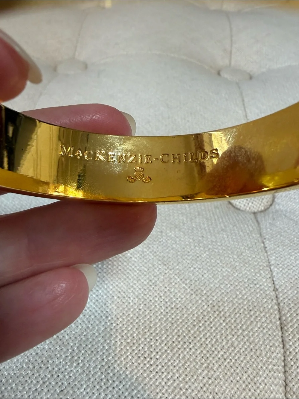 MacKenzie-Childs Gold-Tone Bracelet with Purple Enamel Inlay